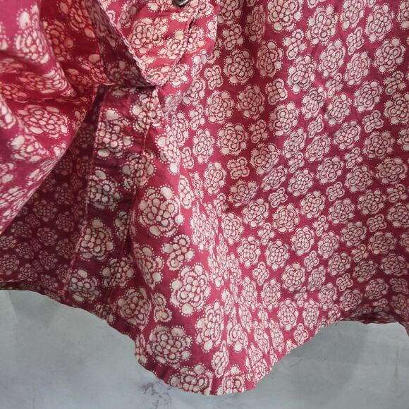 Columbia Shirt Womens 3X Pink Button Up White Floral Long Sleeve Collared - Picture 7 of 10